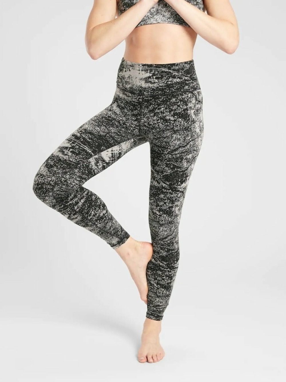 Athleta Women's Black White Elation Glades 7/8 High Rise Tight 510486 Size Small